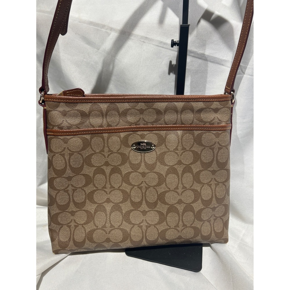 Coach Signature Coated Canvas Crossbody Khaki Tan F58297